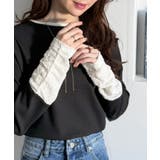 袖先にジャガード咲く♪春、大本命の一着。ふくれジャガード切り替えリブトップス (… | Classical Elf  | 詳細画像12 