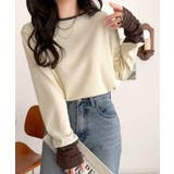 袖先にジャガード咲く♪春、大本命の一着。ふくれジャガード切り替えリブトップス (… | Classical Elf  | 詳細画像5 