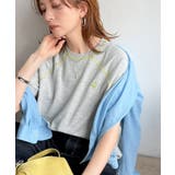 垢抜け配色で大人の抜け感プラス。胸刺繍ラグラン配色ステッチミニ裏毛TEE | Classical Elf  | 詳細画像12 