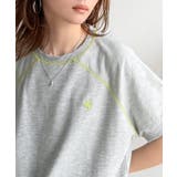 垢抜け配色で大人の抜け感プラス。胸刺繍ラグラン配色ステッチミニ裏毛TEE | Classical Elf  | 詳細画像14 