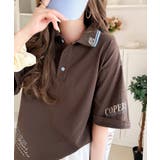 ブラウン | レトロ可愛いスタイルに。綿100%とび刺繍ポロシャツ(半袖) | Classical Elf
