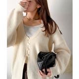 ヘルシーな肌見せで上品さを演出♪2way仕様の万能深Uニットカーディガン | Classical Elf  | 詳細画像14 