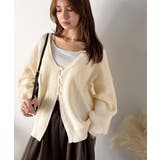 ヘルシーな肌見せで上品さを演出♪2way仕様の万能深Uニットカーディガン | Classical Elf  | 詳細画像15 