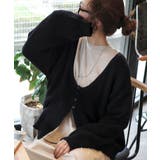 ブラック | ヘルシーな肌見せで上品さを演出♪2way仕様の万能深Uニットカーディガン | Classical Elf 
