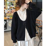 ヘルシーな肌見せで上品さを演出♪2way仕様の万能深Uニットカーディガン | Classical Elf  | 詳細画像18 