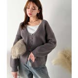 ヘルシーな肌見せで上品さを演出♪2way仕様の万能深Uニットカーディガン | Classical Elf  | 詳細画像59 