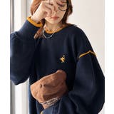 ゆるっと上品、やさしく映える。胸刺繍入り配色クルーネックオーバーサイズニット(長… | Classical Elf | 詳細画像30