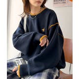 ゆるっと上品、やさしく映える。胸刺繍入り配色クルーネックオーバーサイズニット(長… | Classical Elf | 詳細画像31