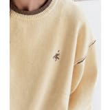 ゆるっと上品、やさしく映える。胸刺繍入り配色クルーネックオーバーサイズニット(長… | Classical Elf | 詳細画像42