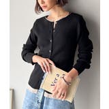 レイヤード風デザインでこなれ感アップ◎重ね着風配色リブカーディガントップス（長袖… | Classical Elf  | 詳細画像14 