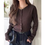 レイヤード風デザインでこなれ感アップ◎重ね着風配色リブカーディガントップス（長袖… | Classical Elf  | 詳細画像23 