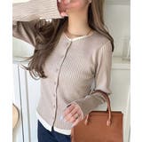 レイヤード風デザインでこなれ感アップ◎重ね着風配色リブカーディガントップス（長袖… | Classical Elf  | 詳細画像27 