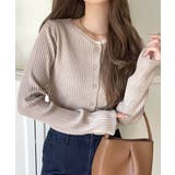 レイヤード風デザインでこなれ感アップ◎重ね着風配色リブカーディガントップス（長袖… | Classical Elf  | 詳細画像29 