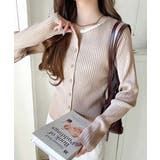 レイヤード風デザインでこなれ感アップ◎重ね着風配色リブカーディガントップス（長袖… | Classical Elf  | 詳細画像30 