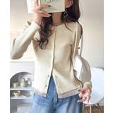 レイヤード風デザインでこなれ感アップ◎重ね着風配色リブカーディガントップス（長袖… | Classical Elf  | 詳細画像3 