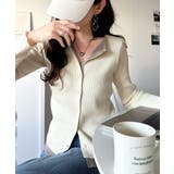 レイヤード風デザインでこなれ感アップ◎重ね着風配色リブカーディガントップス（長袖… | Classical Elf  | 詳細画像5 