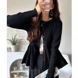 "メリハリ"シルエットで即きれい見え◎リブフリルペプラムカーデトップス（長袖） | Classical Elf  | 詳細画像10 