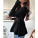 "メリハリ"シルエットで即きれい見え◎リブフリルペプラムカーデトップス（長袖） | Classical Elf  | 詳細画像14 