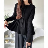 "メリハリ"シルエットで即きれい見え◎リブフリルペプラムカーデトップス（長袖） | Classical Elf  | 詳細画像15 