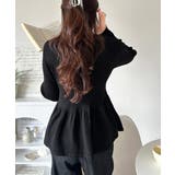 "メリハリ"シルエットで即きれい見え◎リブフリルペプラムカーデトップス（長袖） | Classical Elf  | 詳細画像16 