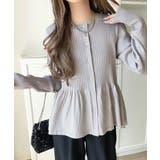 "メリハリ"シルエットで即きれい見え◎リブフリルペプラムカーデトップス（長袖） | Classical Elf  | 詳細画像19 