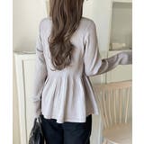 "メリハリ"シルエットで即きれい見え◎リブフリルペプラムカーデトップス（長袖） | Classical Elf  | 詳細画像22 