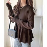 "メリハリ"シルエットで即きれい見え◎リブフリルペプラムカーデトップス（長袖） | Classical Elf  | 詳細画像25 