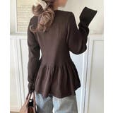 "メリハリ"シルエットで即きれい見え◎リブフリルペプラムカーデトップス（長袖） | Classical Elf  | 詳細画像28 