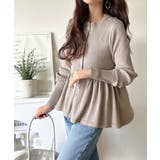 "メリハリ"シルエットで即きれい見え◎リブフリルペプラムカーデトップス（長袖） | Classical Elf  | 詳細画像31 