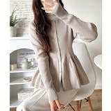 "メリハリ"シルエットで即きれい見え◎リブフリルペプラムカーデトップス（長袖） | Classical Elf  | 詳細画像32 