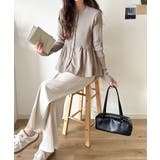 "メリハリ"シルエットで即きれい見え◎リブフリルペプラムカーデトップス（長袖） | Classical Elf  | 詳細画像33 