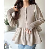 "メリハリ"シルエットで即きれい見え◎リブフリルペプラムカーデトップス（長袖） | Classical Elf  | 詳細画像34 