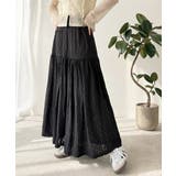 ブラック | 揺れるたびに美しく。上品レディな大人フェミニン。ストレッチレース裾ティアードスカ… | Classical Elf