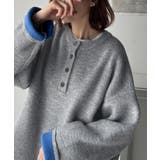 自然な華奢見え。さりげない配色でこなれ感を演出♪ダブルフェイス素材クルーネック配… | Classical Elf  | 詳細画像14 