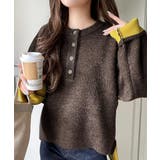 自然な華奢見え。さりげない配色でこなれ感を演出♪ダブルフェイス素材クルーネック配… | Classical Elf  | 詳細画像21 