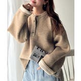 自然な華奢見え。さりげない配色でこなれ感を演出♪ダブルフェイス素材クルーネック配… | Classical Elf  | 詳細画像22 