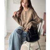 自然な華奢見え。さりげない配色でこなれ感を演出♪ダブルフェイス素材クルーネック配… | Classical Elf  | 詳細画像28 