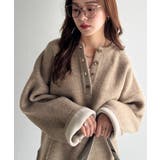 モカ | 自然な華奢見え。さりげない配色でこなれ感を演出♪ダブルフェイス素材クルーネック配… | Classical Elf 