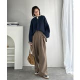 自然な華奢見え。さりげない配色でこなれ感を演出♪ダブルフェイス素材クルーネック配… | Classical Elf  | 詳細画像43 