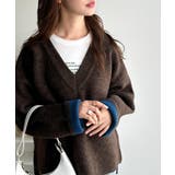 深めのネックが大人の抜け感をプラス◎WFACE Vネック配色ニットPO | Classical Elf  | 詳細画像14 