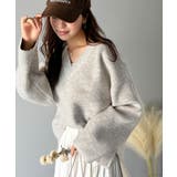 深めのネックが大人の抜け感をプラス◎WFACE Vネック配色ニットPO | Classical Elf  | 詳細画像26 