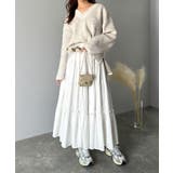 深めのネックが大人の抜け感をプラス◎WFACE Vネック配色ニットPO | Classical Elf  | 詳細画像27 