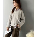 深めのネックが大人の抜け感をプラス◎WFACE Vネック配色ニットPO | Classical Elf  | 詳細画像30 