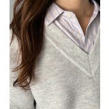 深めのネックが大人の抜け感をプラス◎WFACE Vネック配色ニットPO | Classical Elf  | 詳細画像31 