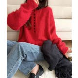 豊富な7色展開！お気に入りの色を見つけよう！ふんわり起毛ヘンリーネックニット | Classical Elf  | 詳細画像63 