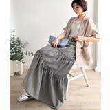 ヴィンテージ感漂う。綿100％ シワ加工デニムティアードスカート | Classical Elf  | 詳細画像8 