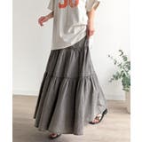 ヴィンテージ感漂う。綿100％ シワ加工デニムティアードスカート | Classical Elf  | 詳細画像11 