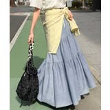 ヴィンテージ感漂う。綿100％ シワ加工デニムティアードスカート | Classical Elf  | 詳細画像23 