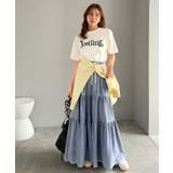 ヴィンテージ感漂う。綿100％ シワ加工デニムティアードスカート | Classical Elf  | 詳細画像25 