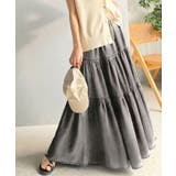 ヴィンテージ感漂う。綿100％ シワ加工デニムティアードスカート | Classical Elf  | 詳細画像1 